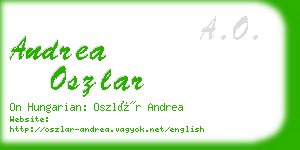 andrea oszlar business card